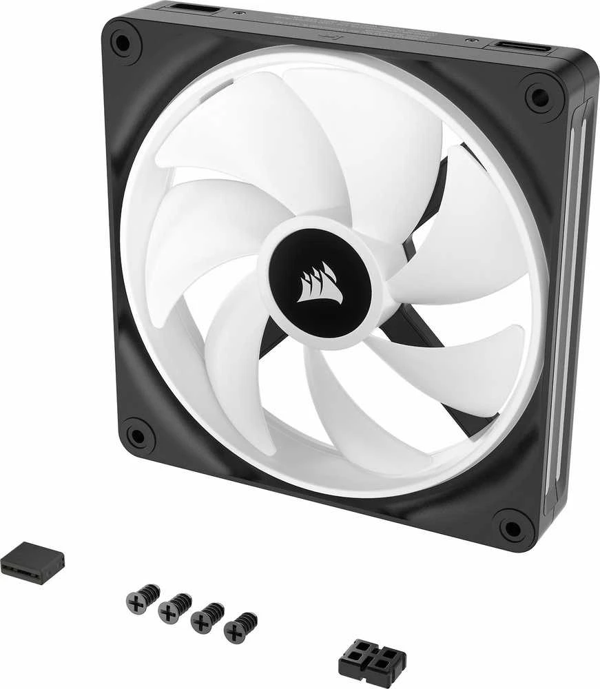 Corsair iCUE LINK QX140 RGB Series, PWM korpuso ventiliatorius, 2er Pack su RGB valdikliu- 140mm, juodos spalvos, Starter Kit