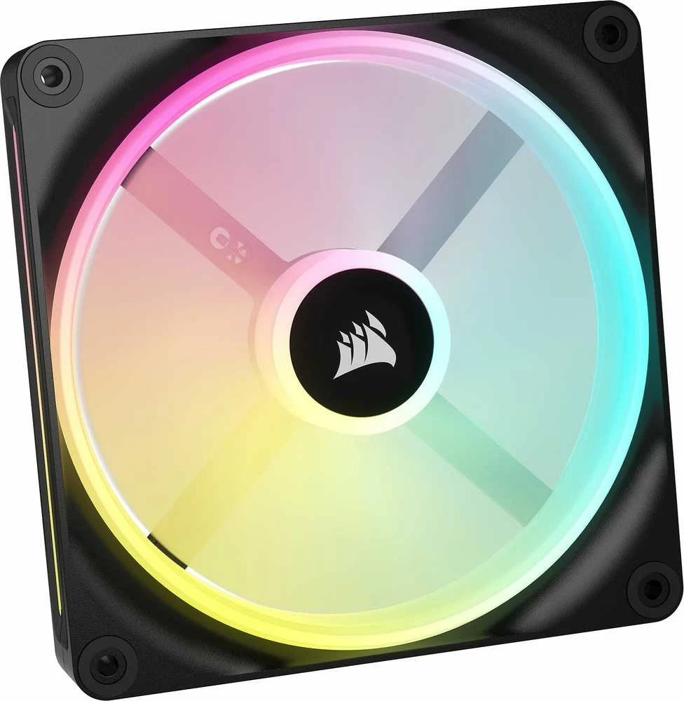 Corsair iCUE LINK QX140 RGB Series, PWM korpuso ventiliatorius, 2er Pack su RGB valdikliu- 140mm, juodos spalvos, Starter Kit