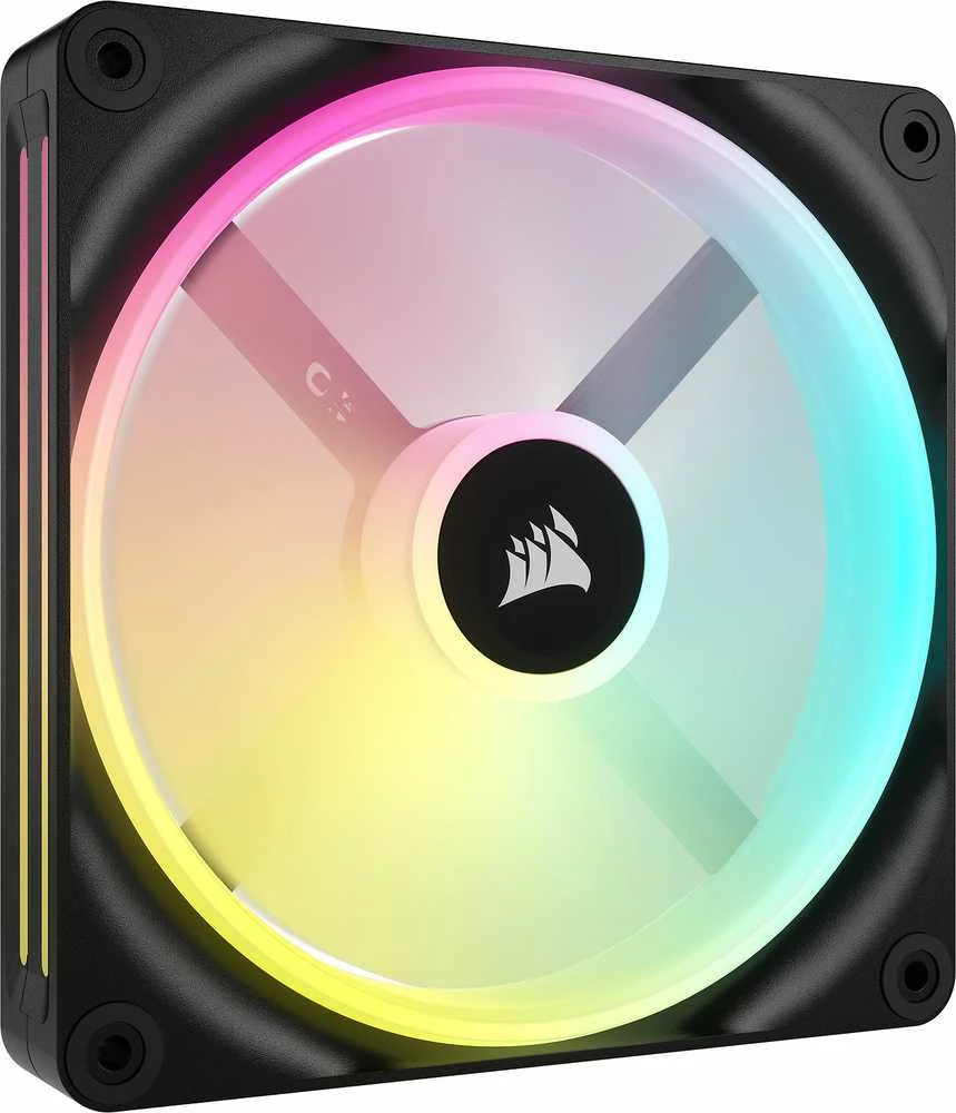 Corsair QX140 ventiliatorius su RGB apšvietimu, priekinis vaizdas