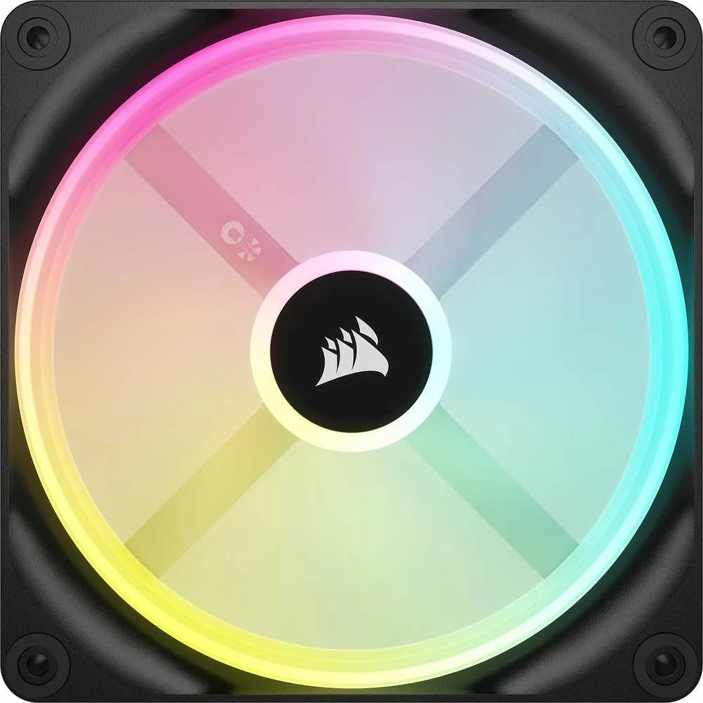 Corsair iCUE LINK QX140 RGB Series, PWM korpuso ventiliatorius, 2er Pack su RGB valdikliu- 140mm, juodos spalvos, Starter Kit