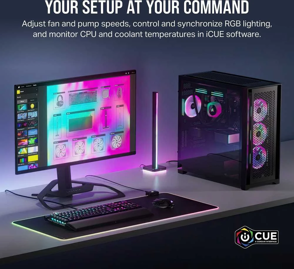 CORSAIR iCUE LINK QX140 RGB Baltas 140 mm magnetinio kupolo ventiliatorius, vienas