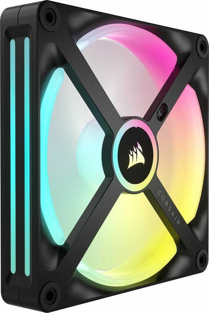 Corsair iCUE LINK QX140 RGB Series, PWM korpuso ventiliatorius, 2er Pack su RGB valdikliu- 140mm, juodos spalvos, Starter Kit