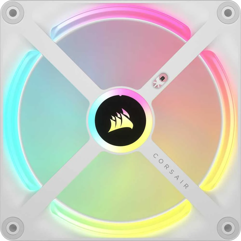 CORSAIR iCUE LINK QX140 RGB Baltas 140 mm magnetinio kupolo ventiliatorius, vienas