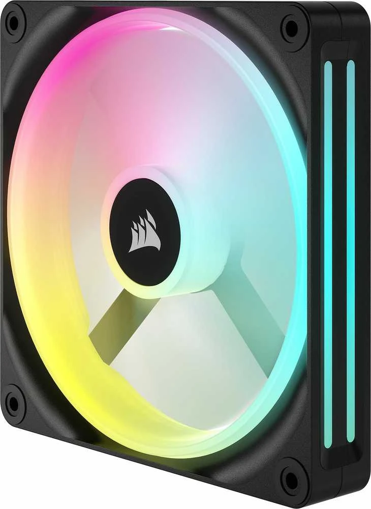 Corsair iCUE LINK QX140 RGB Series, PWM korpuso ventiliatorius, 2er Pack su RGB valdikliu- 140mm, juodos spalvos, Starter Kit