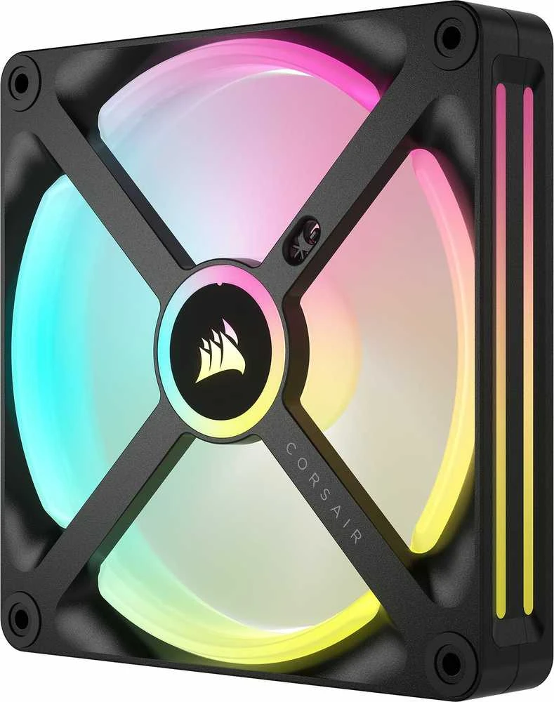 Corsair iCUE LINK QX140 RGB Series, PWM korpuso ventiliatorius, 2er Pack su RGB valdikliu- 140mm, juodos spalvos, Starter Kit