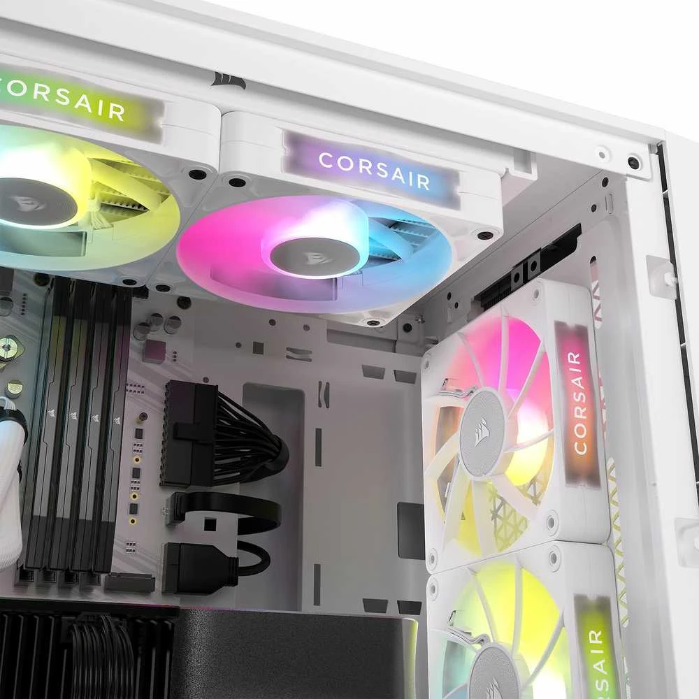 „Corsair iCUE LINK RX120 RGB“ serijos PWM ventiliatorius, 120 mm, baltas