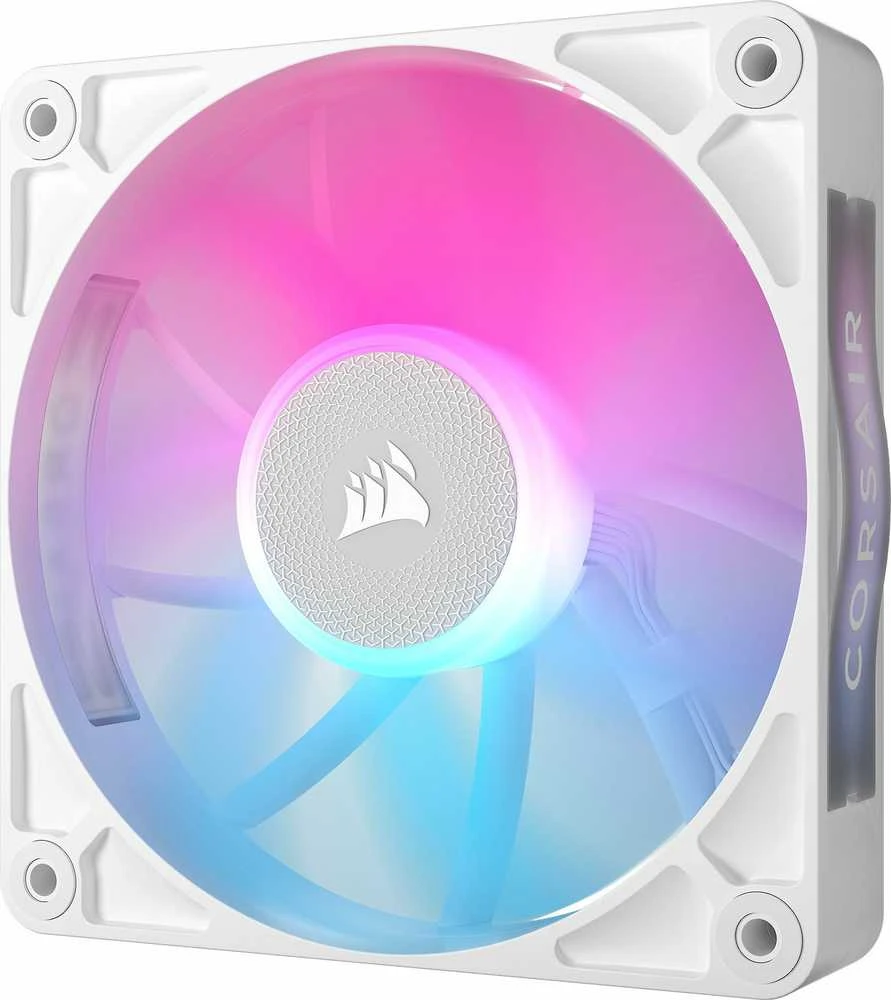 „Corsair iCUE LINK RX120 RGB“ serijos PWM ventiliatorius, 120 mm, baltas