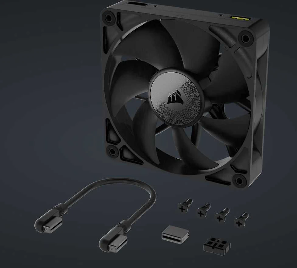Corsair iCUE LINK RX140 Series, PWM korpuso ventiliatorius - 140mm, juodos spalvos