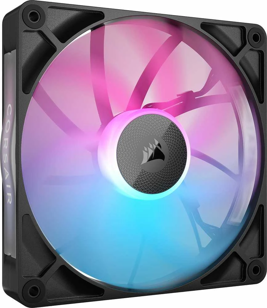 Corsair iCUE LINK RX140 RGB Series, PWM korpuso ventiliatorius 2er Pack – 140mm, juodos spalvos