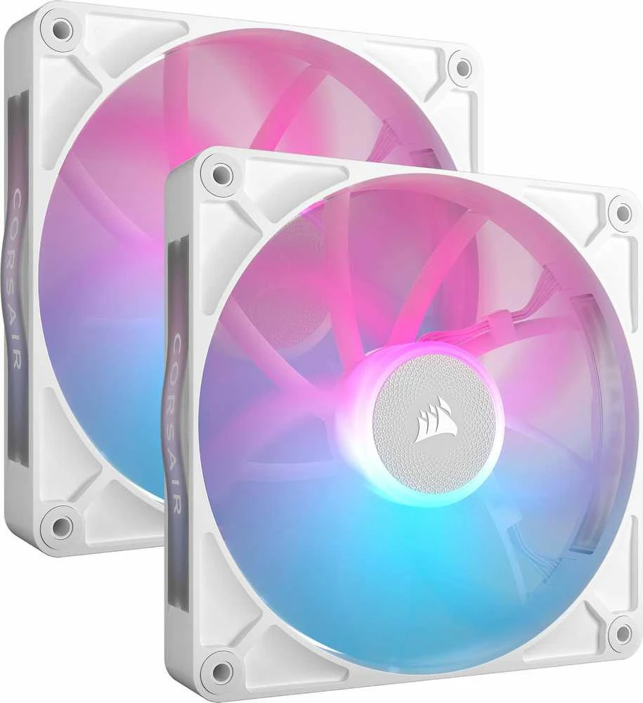 Corsair iCUE LINK RX140 RGB Series, PWM korpuso ventiliatorius 2er Pack – 140mm, baltos spalvos