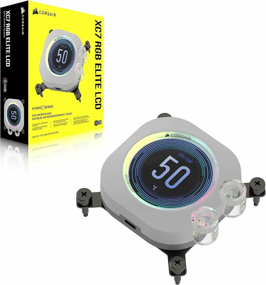 Corsair CPU vandens blokas XC7 ELITE LCD Baltas