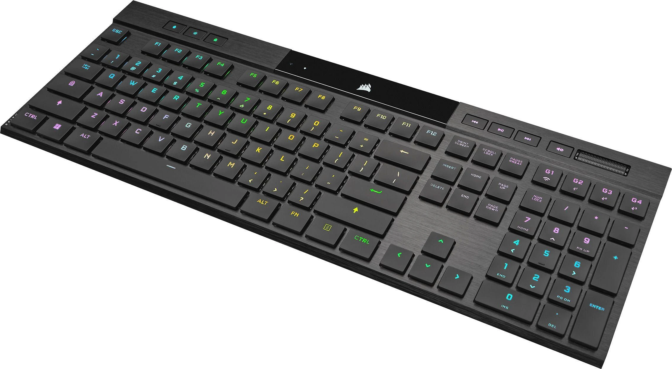 Corsair Klaviatūra | K100 AIR | Mechaninė klaviatūra žaidimams | Wireless/su laidu | Nordic | Bluetooth | Juodas | USB Type-A | CHERRY MX Ultra LP TACTILE