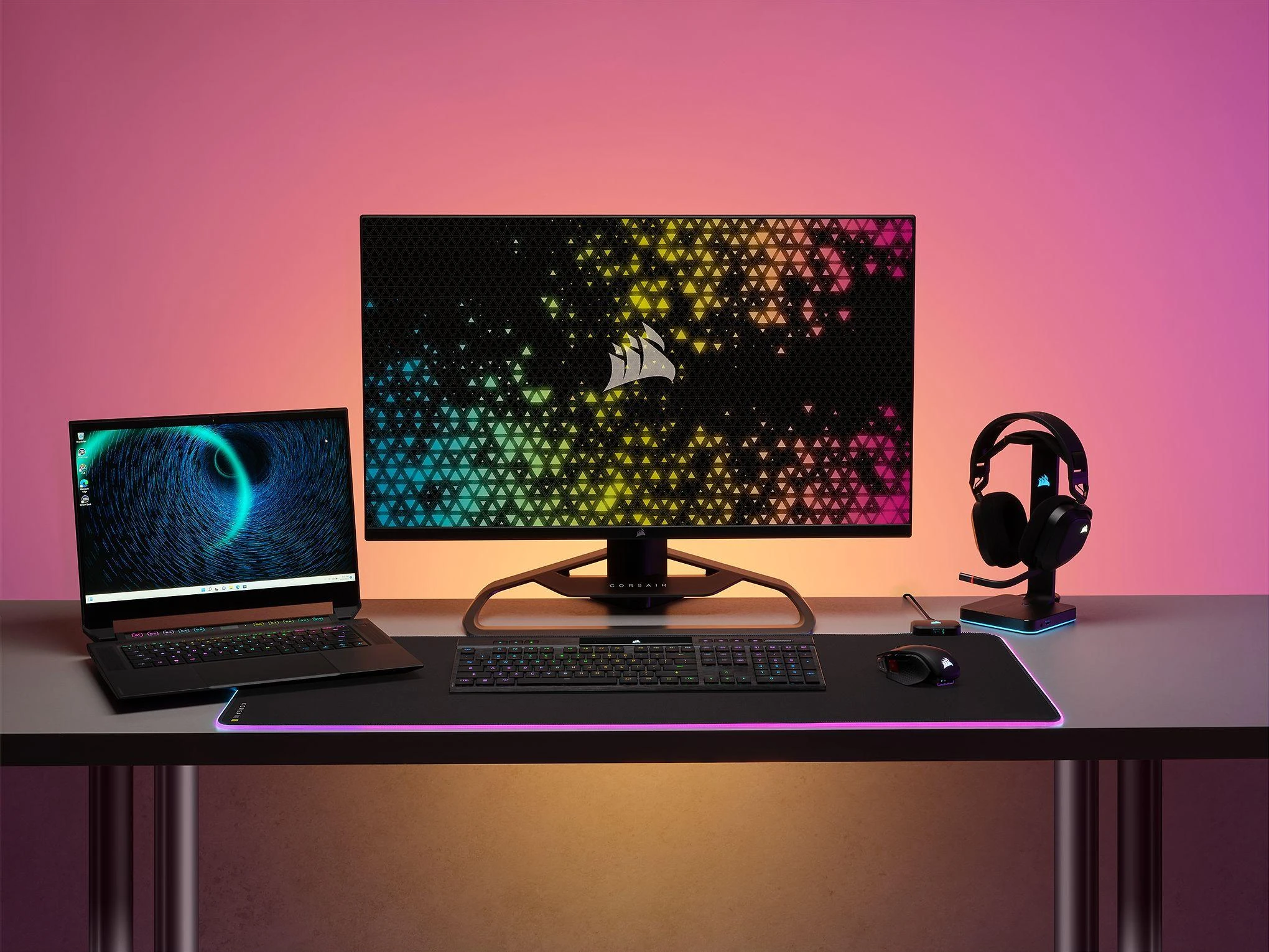 Corsair Klaviatūra | K100 AIR | Mechaninė klaviatūra žaidimams | Wireless/su laidu | Nordic | Bluetooth | Juodas | USB Type-A | CHERRY MX Ultra LP TACTILE