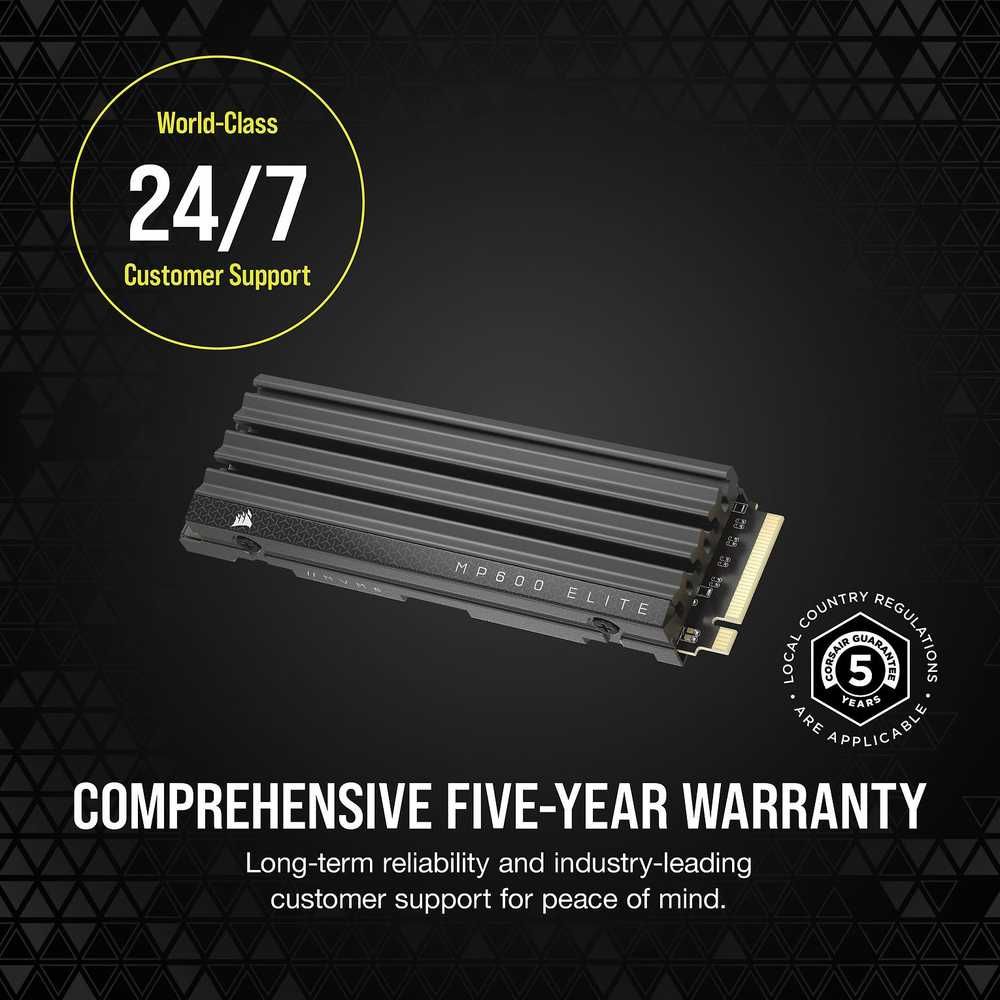 Corsair MP600 Elite NVMe SSD, PCIe 4.0 M.2 Typ 2280 - 1 TB mit Kühlkörper