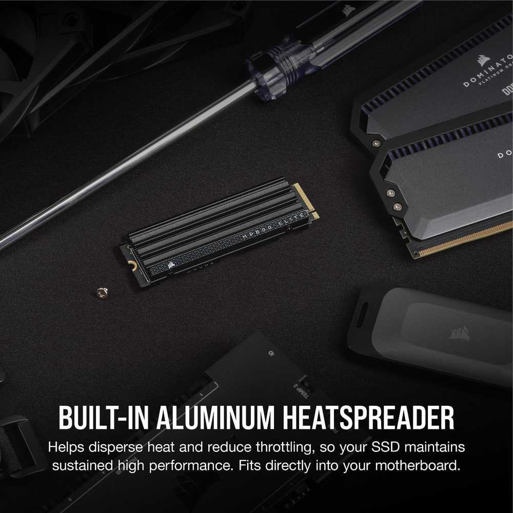 Corsair MP600 Elite NVMe SSD, PCIe 4.0 M.2 Typ 2280 - 1 TB mit Kühlkörper