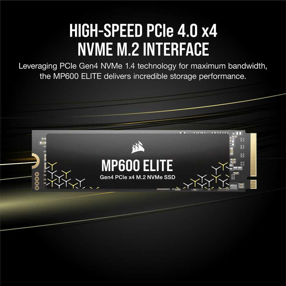 M.2 1TB CORSAIR PCI-E NVMe Gen4 MP600 ELITE mažmeninė prekyba
