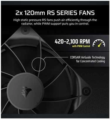 CORSAIR NAUTILUS 240 RS LCD AIO Aušintuvas | Juodas