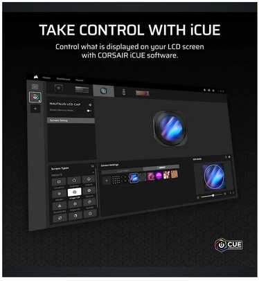 Corsair Nautilus RS 240 iCUE programinės įrangos sąsaja
