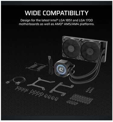 CORSAIR NAUTILUS 240 RS LCD AIO Aušintuvas | Juodas