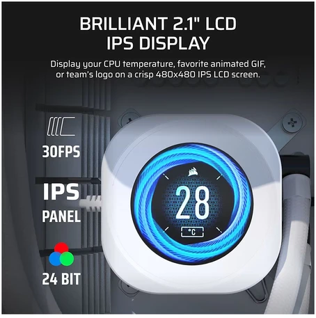 Corsair Nautilus RS 360 LCD ARGB „viskas viename“ „Vanduo Cooling“ – 360 mm, baltas
