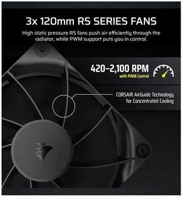 Corsair Nautilus RS 360 LCD ARGB Complete Vanduo Cooling – 360 mm, juodas