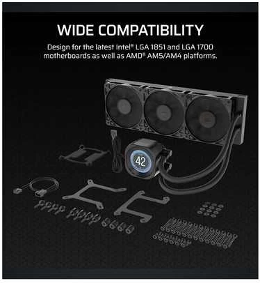 Corsair Nautilus RS 360 LCD ARGB Complete Vanduo Cooling – 360 mm, juodas