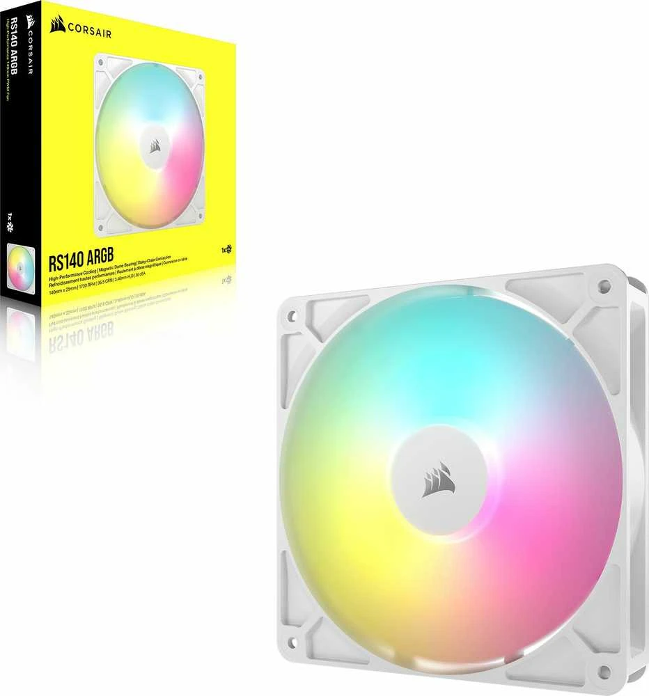 Corsair RS ARGB PWM Fan – 140 mm, baltas