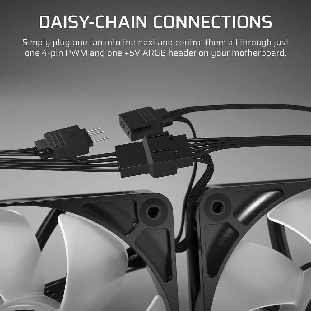 Corsair RS ARGB PWM Fan – 140 mm, baltas