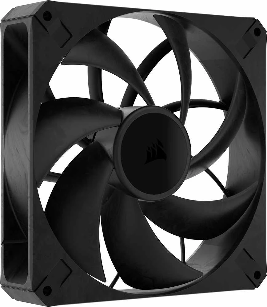 Corsair RS120 juodas korpuso ventiliatorius iš priekio
