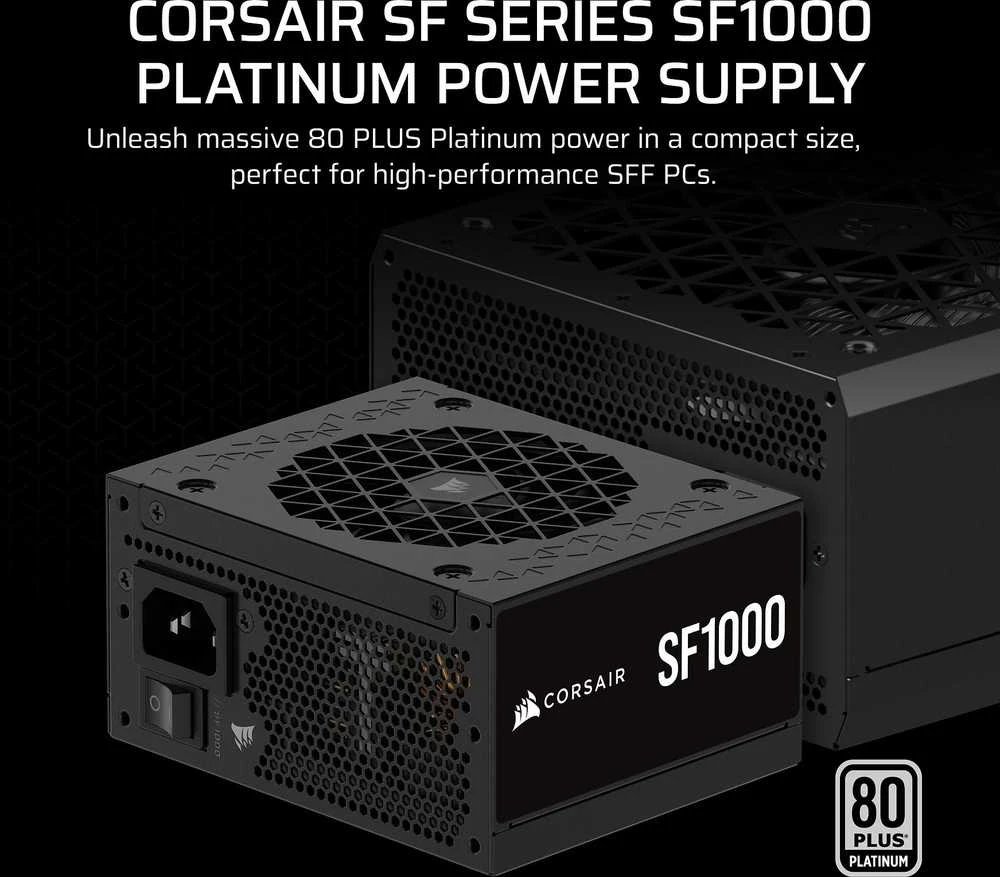 Corsair visiškai modulinis 80 PLUS platininis SFX maitinimo šaltinis (ES) | SF serija SF1000 | 1000 W