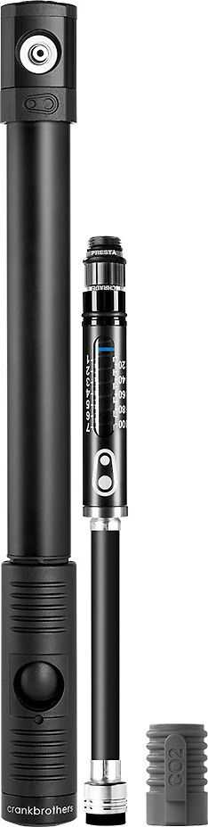 Pompa Crankbrothers Hand clic HP W/CO2 GAUGE juoda
