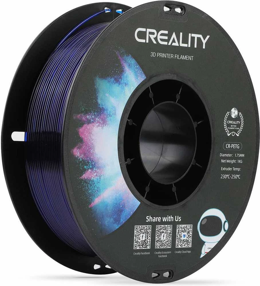 Creality CR-PETG - 1.75mm - 1kg - Skaidriai mėlynas