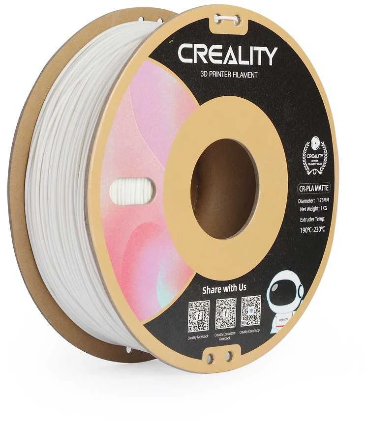 Creality CR-PLA Matinis - 1,75mm - 1kg - Gipsinis Baltas