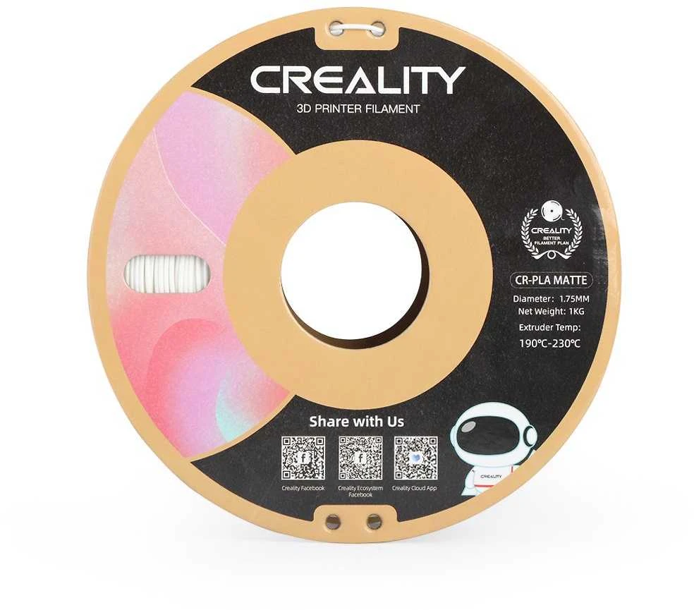 Creality CR-PLA Matinis - 1,75mm - 1kg - Gipsinis Baltas