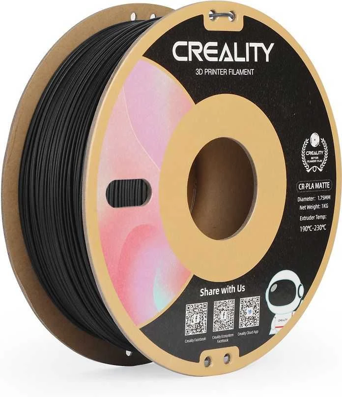Creality CR-PLA Matte - 1.75mm - 1kg - Matinė juoda