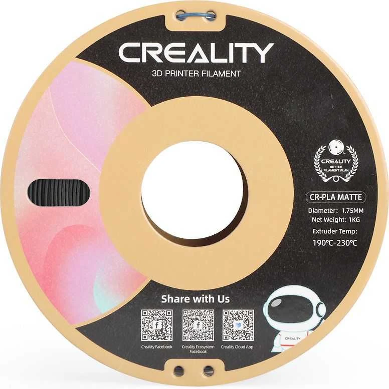 Creality CR-PLA Matte - 1.75mm - 1kg - Matinė juoda
