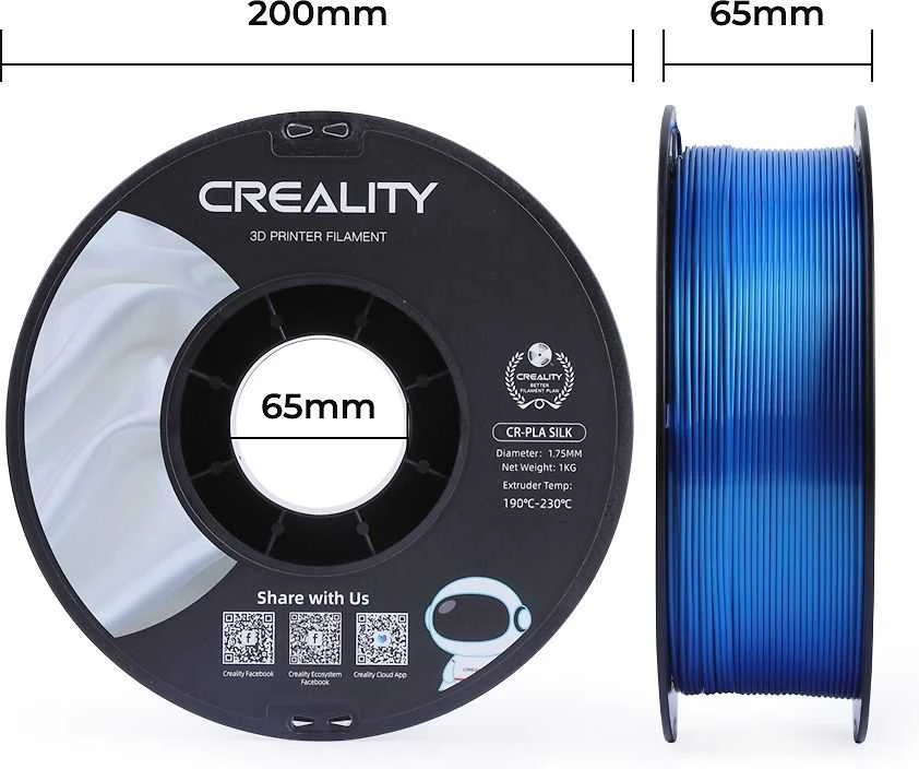 Creality CR-PLA Silk - 1.75mm - 1kg - Mėlynas