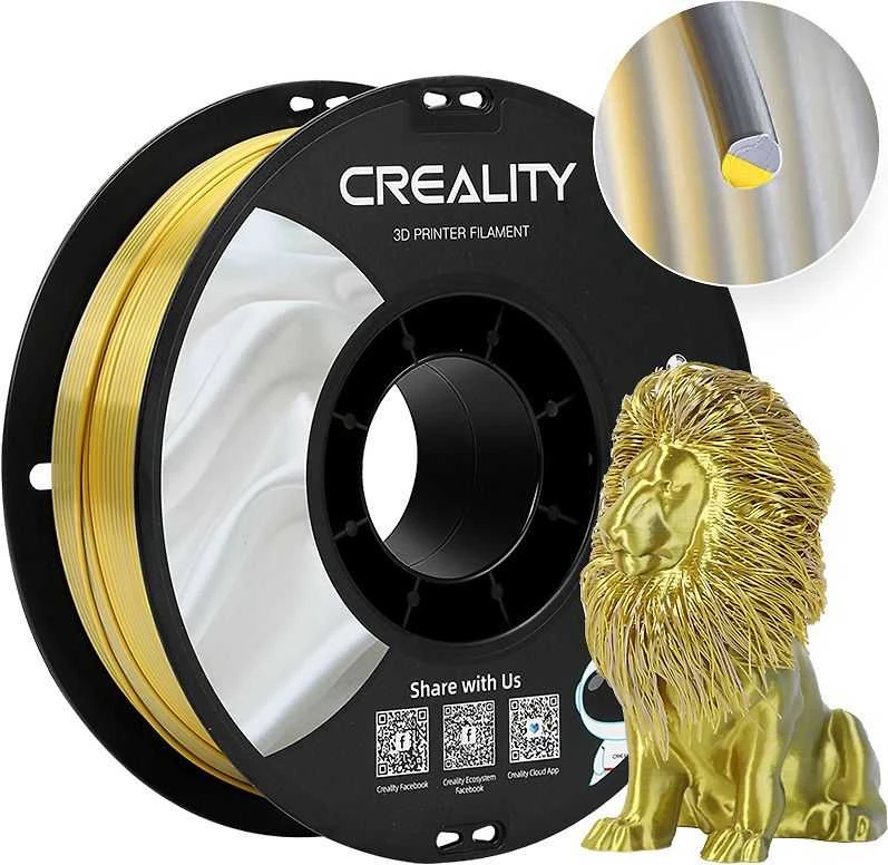 Creality CR-PLA Silk - 1.75mm - 1kg - Auksinis/Sidabrinis