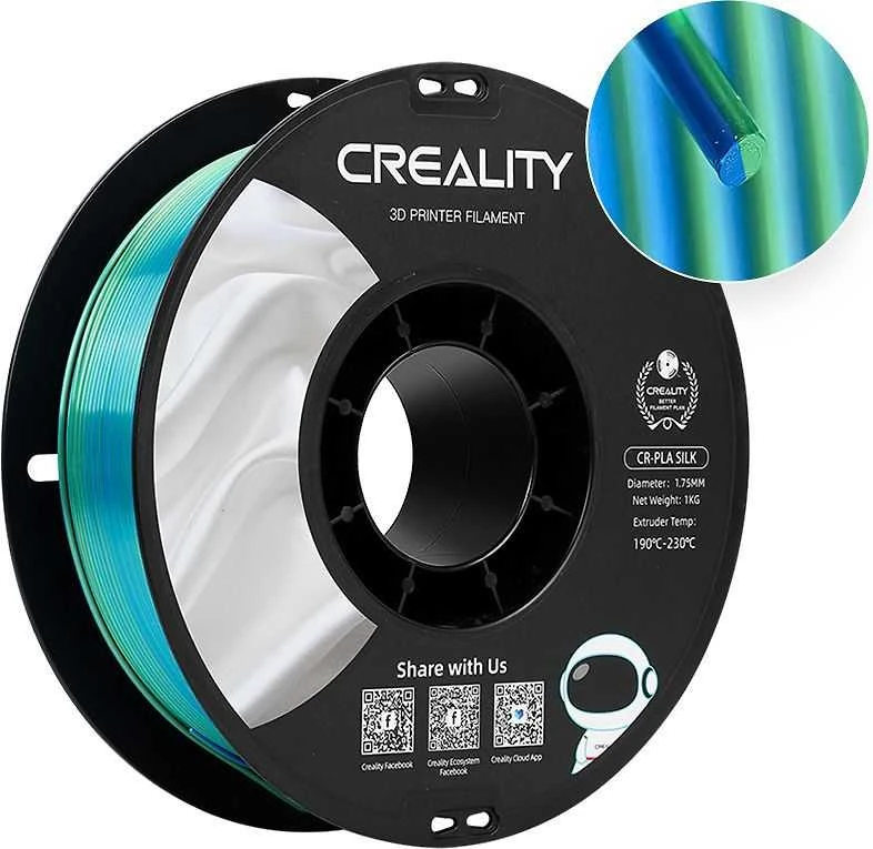 Creality CR-PLA Silk - 1.75mm - 1kg - Mėlynai žalias