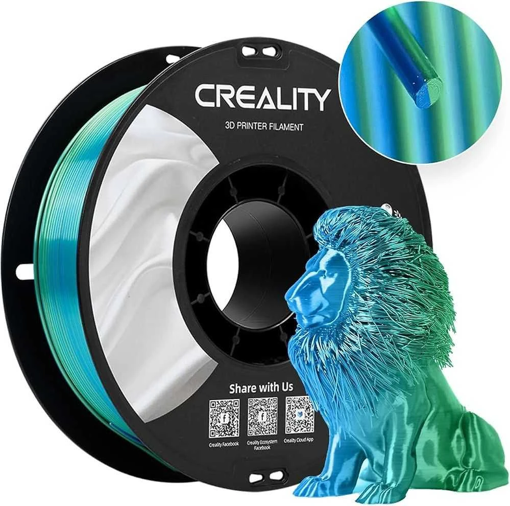 Creality CR-PLA Silk - 1.75mm - 1kg - Mėlynai žalias