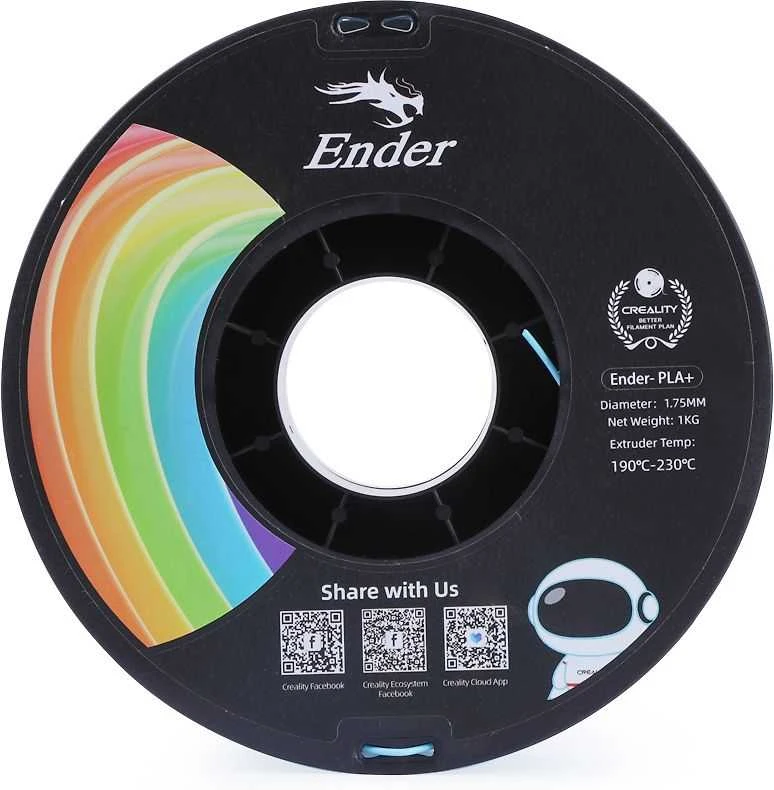 Creality Ender - PLA+ - 1.75mm - 1kg - Juodas
