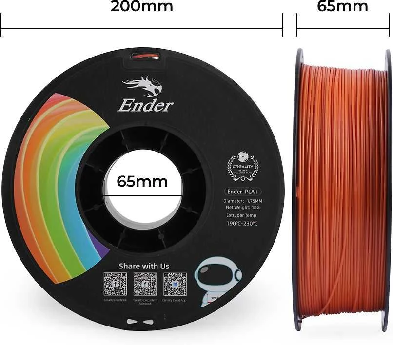 Creality Ender - PLA+ - 1.75mm - 1kg - oranžinis