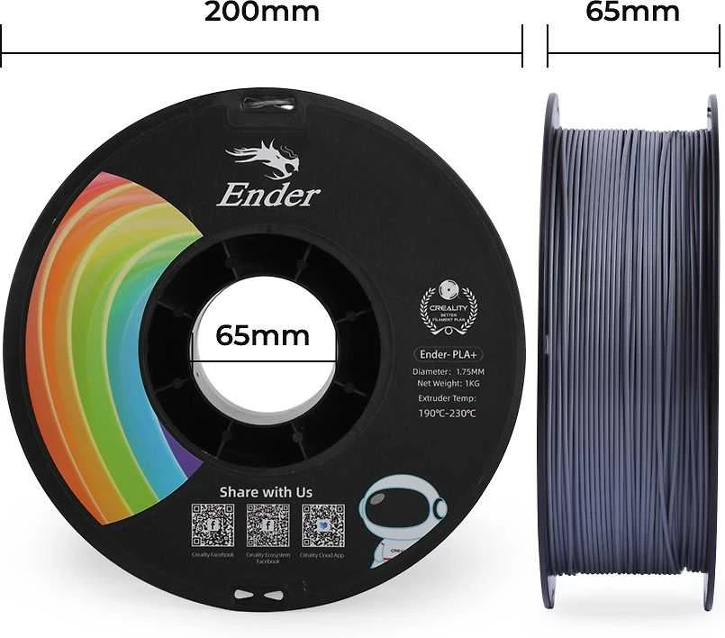 Creality Ender - PLA+ - 1.75mm - 1kg - Pilkas