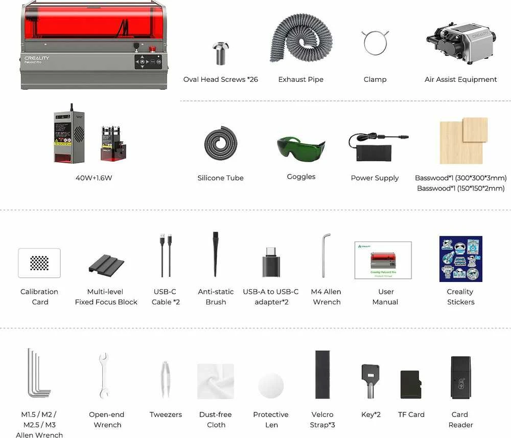 Creality Lazerinės graviravimo staklės Falcon 2 Pro Engraver - 40W