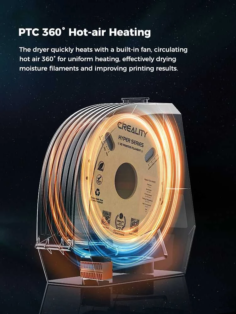3D plastiko džiovintuvas 45℃-70℃ Space Pi CREALITY