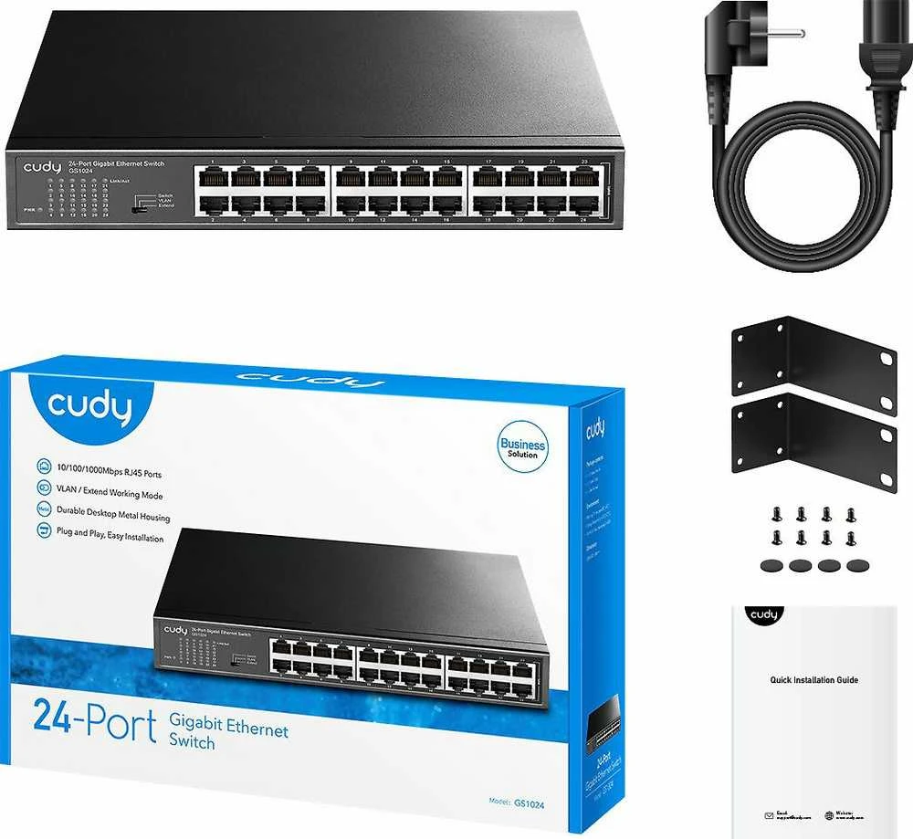 Šakotuvas Komutatorius - Cudy GS1024 24 Prievadų 48 Gbit/s Juodas