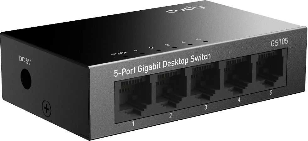 Šakotuvas Tinklo Įranga - Cudy GS105 10Gbps Jungiklis 5 Prievadai Metalinis Dizainas