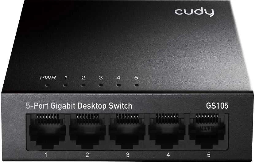 Šakotuvas Tinklo Įranga - Cudy GS105 10Gbps Jungiklis 5 Prievadai Metalinis Dizainas