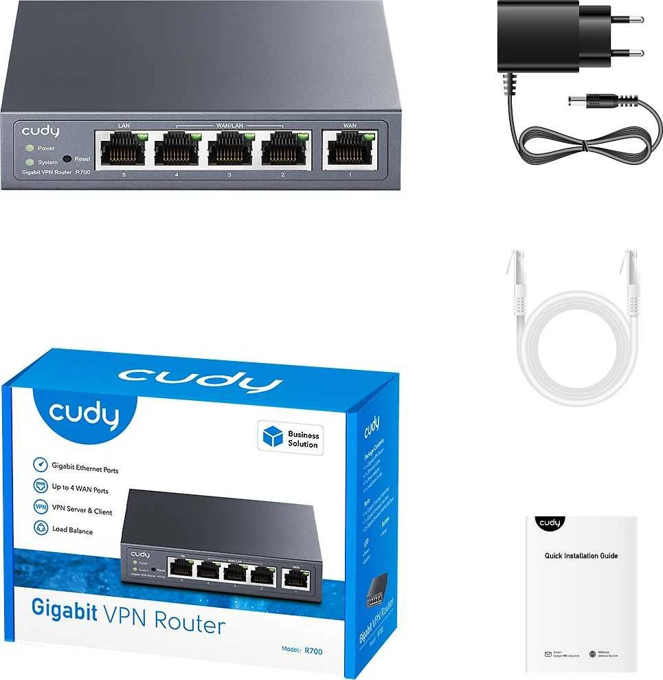 Maršrutizatorius - Cudy Gigabit Multi-WAN VPN 128MB Pilkas