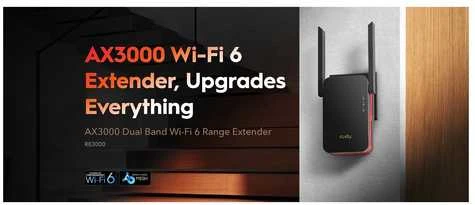 Wi-Fi Stiprintuvas - Cudy RE3000 2400-5000 MHz 574/2402 Mbit/s Raudonas/Juodas